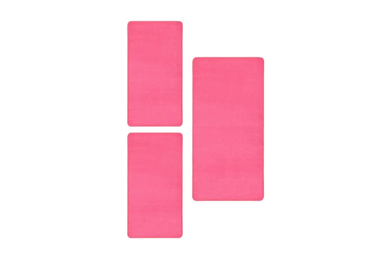 Sovrumsmattor 3 st långhårig rosa - Rosa - Textil & mattor - Mattor - Modern matta - Ryamatta