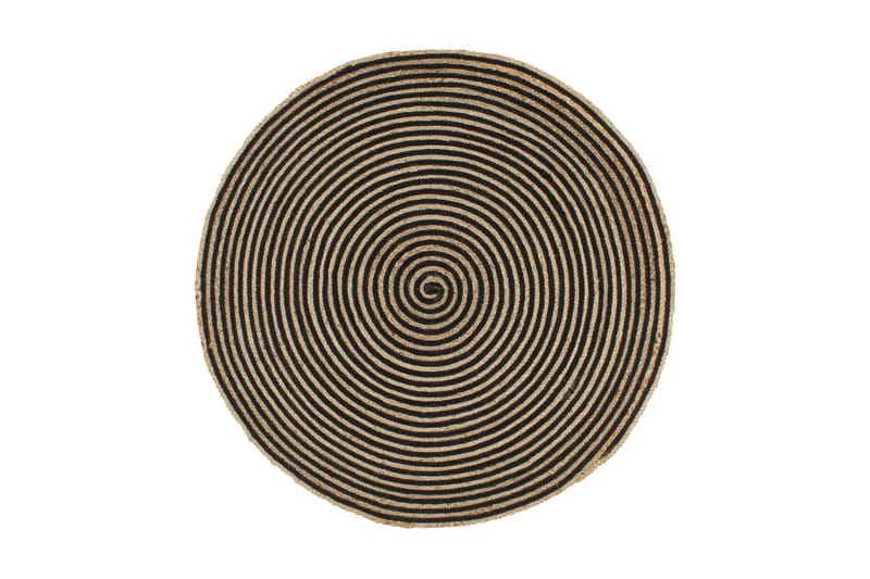 Handgjord jutematta med spiraldesign svart 120 cm - Svart - Belysning & el - Inomhusbelysning & Lampor - Dekorationsbelysning