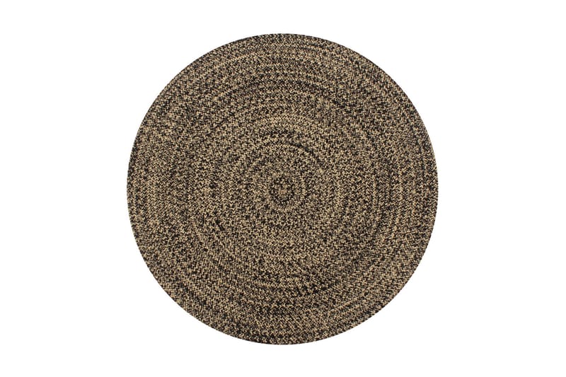 Handgjord jutematta svart och naturlig 150 cm - Svart - Textil & mattor - Mattor - Modern matta - Sisalmattor
