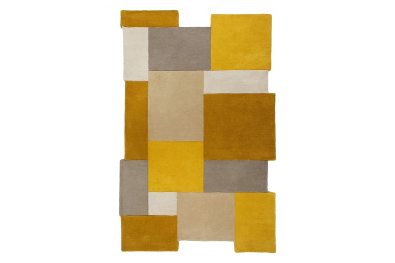 Abstract Collage Ullmatta 200x290 cm Ockra/Natur - Flair Rugs - Textil & mattor - Mattor - Modern matta - Ullmatta