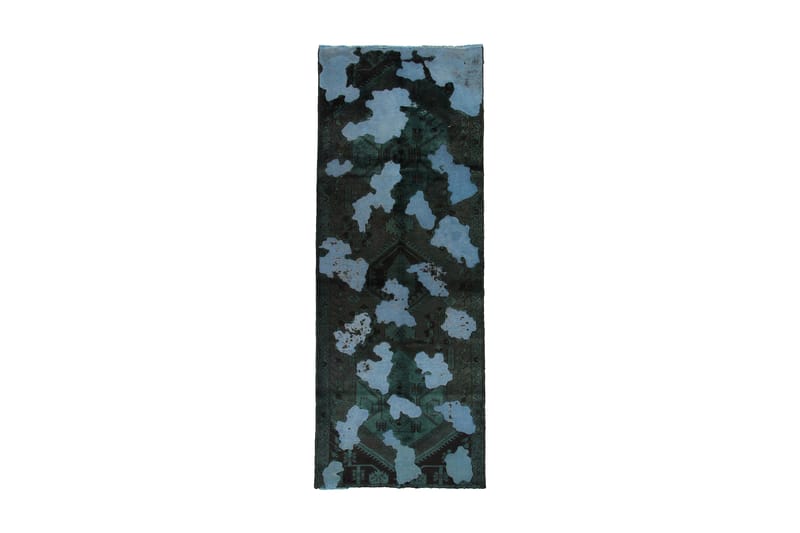 Handknuten Vintage Matta Ull Mörkgrön/Blå 110x300cm - Textil & mattor - Mattor - Handvävda mattor