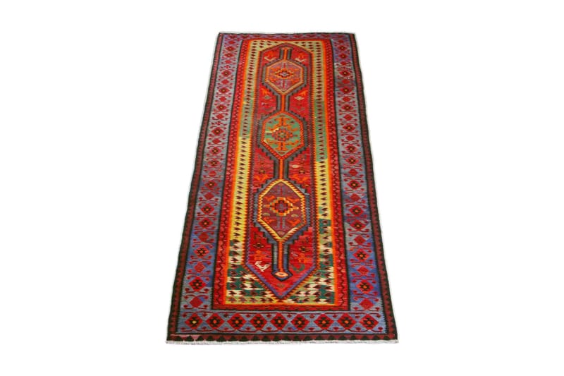 Handknuten Persisk Matta 100x286 cm Kelim - Röd/Mörkblå - Textil & mattor - Mattor - Orientaliska mattor - Kelimmattor
