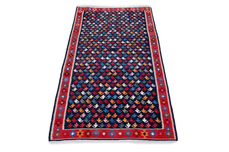 Handknuten Persisk Matta 132x276 cm Kelim - Mörkblå/Röd - Textil & mattor - Mattor - Orientaliska mattor - Kelimmattor