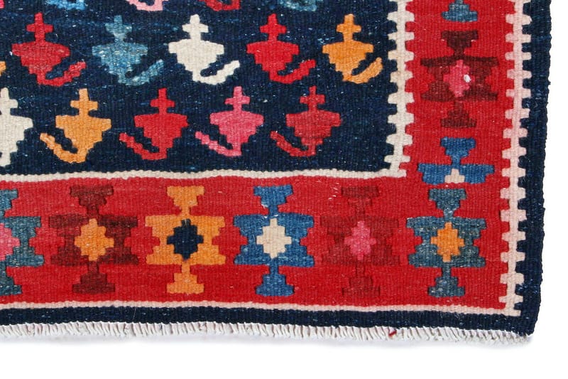 Handknuten Persisk Matta 132x276 cm Kelim - Mörkblå/Röd - Textil & mattor - Mattor - Orientaliska mattor - Kelimmattor
