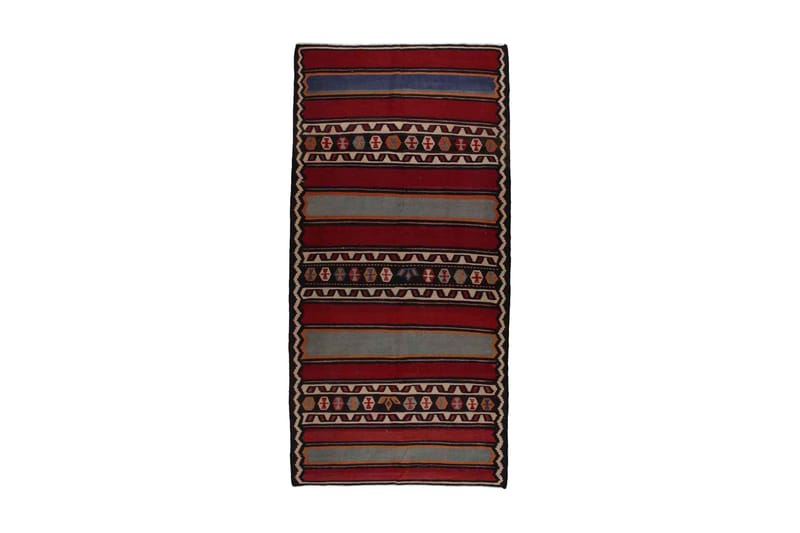 Handknuten Persisk Matta 146x305 cm Kelim - Röd/Svart - Textil & mattor - Mattor - Orientaliska mattor - Kelimmattor