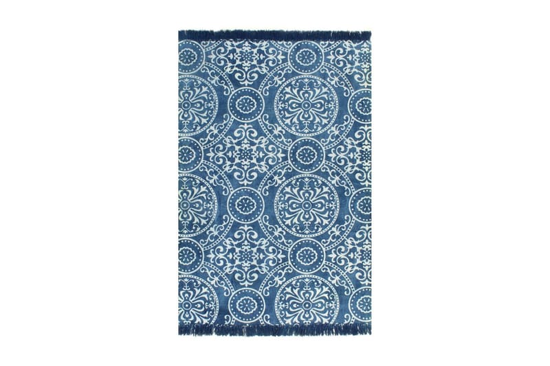 Kelimmatta bomull 120x180 cm med mönster blå - Blå - Textil & mattor - Mattor - Orientaliska mattor - Kelimmattor