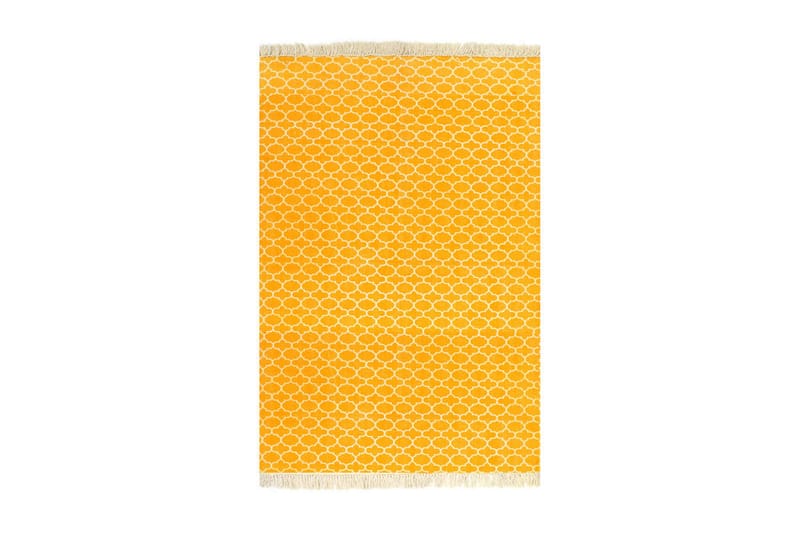 Kelimmatta bomull 120x180 cm med mönster gul - Gul - Textil & mattor - Mattor - Orientaliska mattor - Kelimmattor