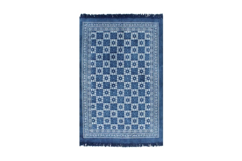 Kelimmatta bomull 120x180 med mönster blå - Blå - Textil & mattor - Mattor - Orientaliska mattor - Kelimmattor