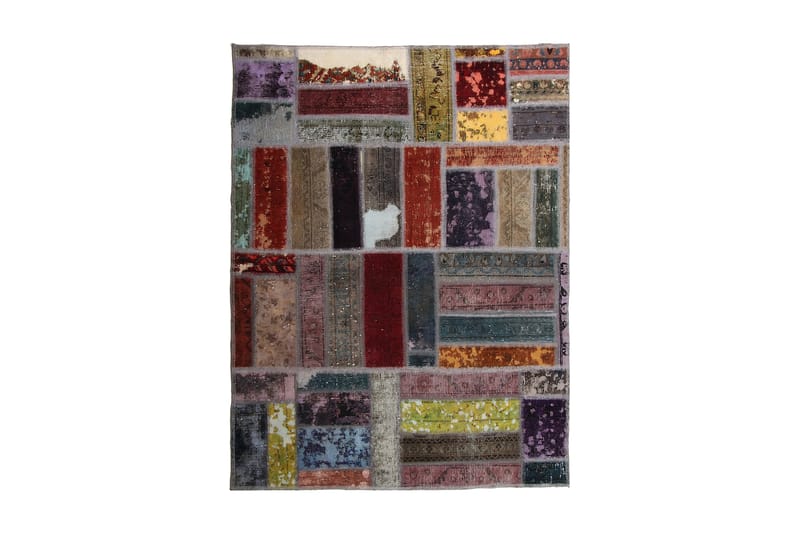 Handknuten Patchworkmatta Ull/Garn Flerfärgad 130x171cm - Textil & mattor - Mattor - Orientaliska mattor - Patchwork-matta