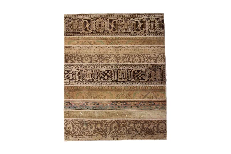 Handknuten Patchworkmatta Ull/Garn Flerfärgad 160x202cm - Textil & mattor - Mattor - Orientaliska mattor - Patchwork matta