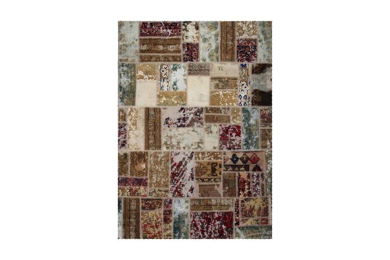 Handknuten Patchworkmatta Ull/Garn Flerfärgad 160x228cm - Textil & mattor - Mattor - Orientaliska mattor - Patchwork matta
