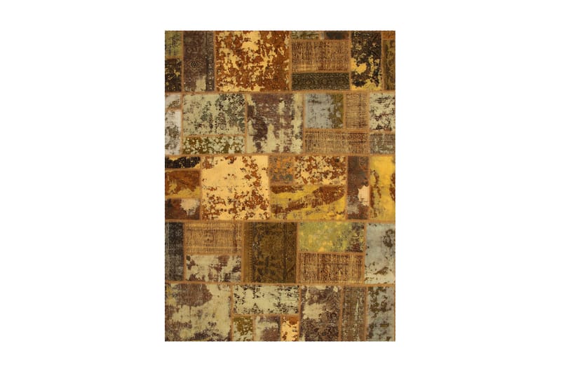 Handknuten Patchworkmatta Ull/Garn Flerfärgad 168x226cm - Textil - Mattor - Stora mattor
