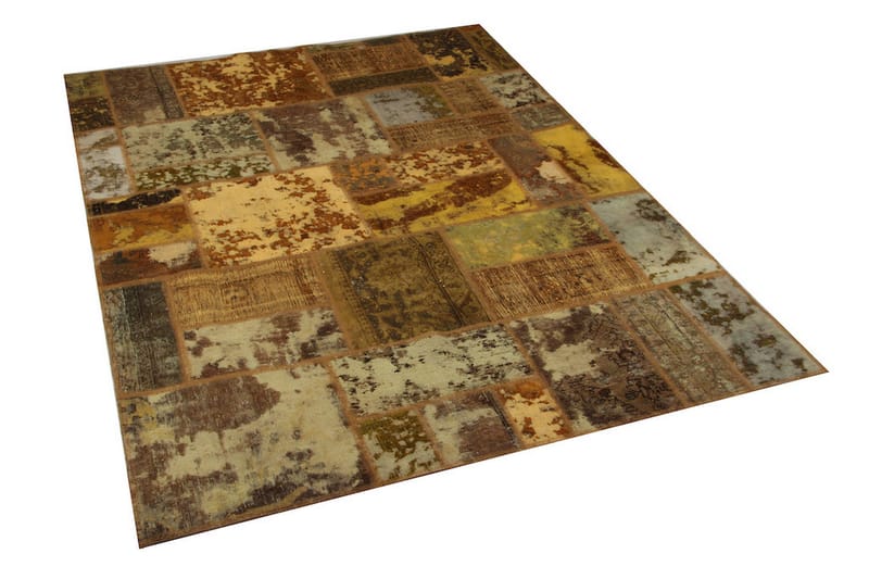 Handknuten Patchworkmatta Ull/Garn Flerfärgad 168x226cm - Textil & mattor - Mattor - Orientaliska mattor - Patchwork matta
