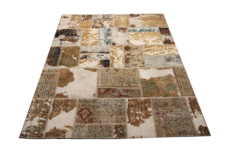 Handknuten Patchworkmatta Ull/Garn Flerfärgad 168x228cm - Textil & mattor - Mattor - Orientaliska mattor - Patchwork matta