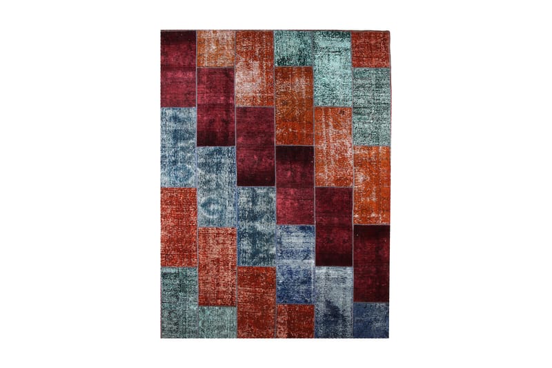 Handknuten Patchworkmatta Ull/Garn Flerfärgad 182x241cm - Textil & mattor - Mattor - Orientaliska mattor - Patchwork-matta