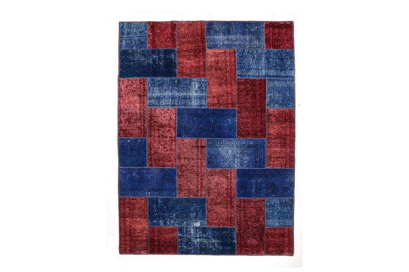 Handknuten Patchworkmatta Ull/Garn Flerfärgad 182x242cm - Textil & mattor - Mattor - Orientaliska mattor - Patchwork matta