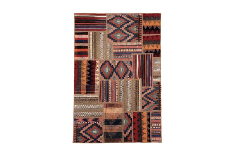 Handknuten Persisk Patchwork Ullmatta 102x151 cm Garn - Flerfärgad - Textil & mattor - Mattor - Orientaliska mattor - Patchwork-matta