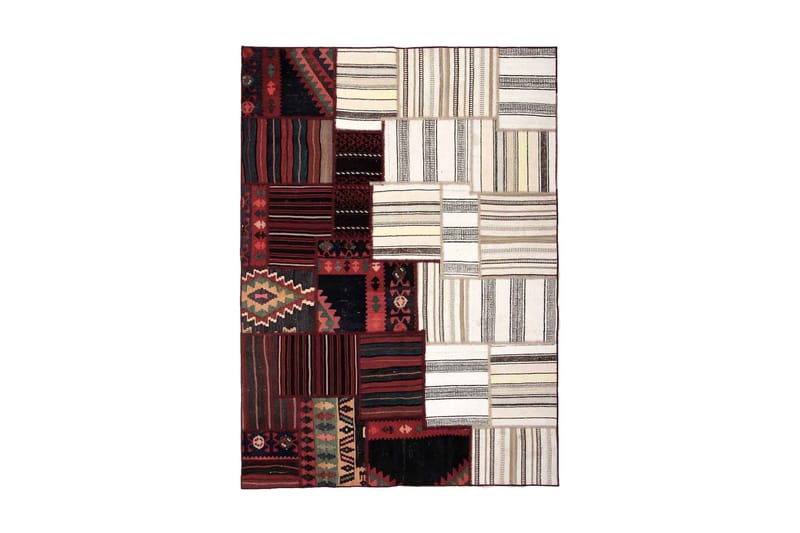 Handknuten Persisk Patchwork Ullmatta 145x202 cm Garn - Flerfärgad - Textil & mattor - Mattor - Orientaliska mattor - Patchwork matta