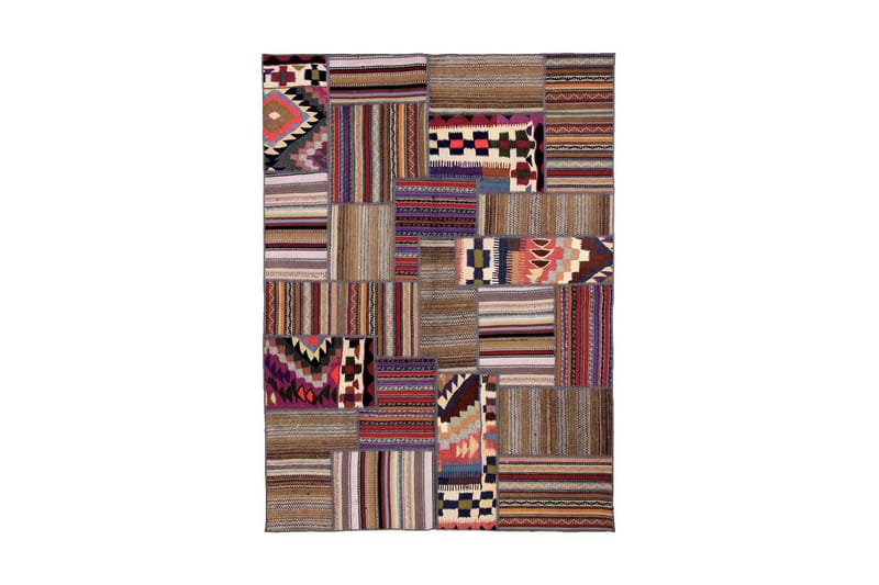 Handknuten Persisk Patchwork Ullmatta 146x203 cm Garn - Flerfärgad - Textil & mattor - Mattor - Orientaliska mattor - Patchwork-matta