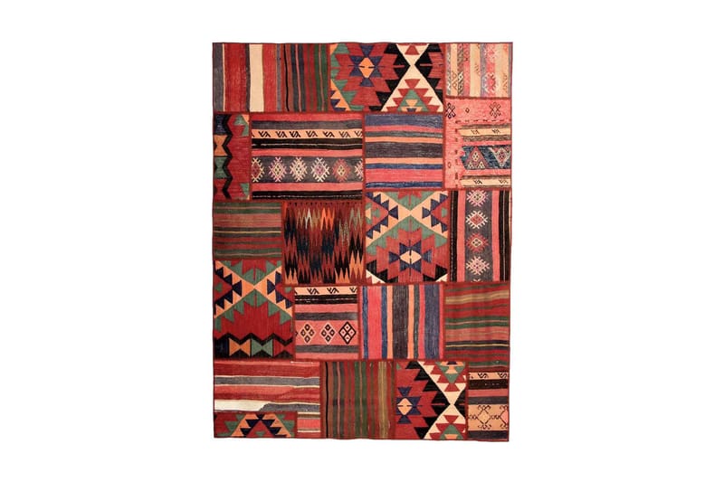Handknuten Persisk Patchwork Ullmatta 152x203 cm Garn - Flerfärgad - Textil & mattor - Mattor - Orientaliska mattor - Patchwork matta