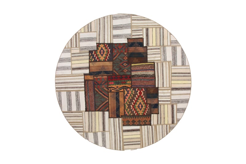 Handknuten Persisk Patchwork Ullmatta 200x200 cm Garn - Flerfärgad - Textil & mattor - Mattor - Orientaliska mattor - Patchwork-matta