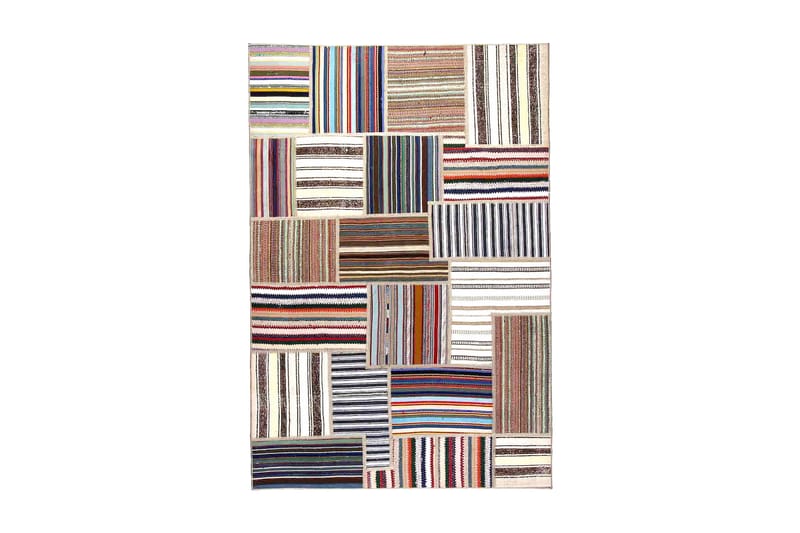 Handknuten Persisk Patchworkmatta 138x203 cm - Flerfärgad - Textil & mattor - Mattor - Orientaliska mattor - Patchwork matta