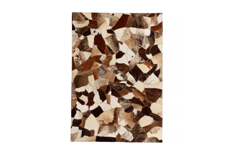 Matta äkta läder lappad slumpmässig 80x150 cm brun/vit - Flerfärgad - Textil & mattor - Mattor - Orientaliska mattor - Patchwork-matta
