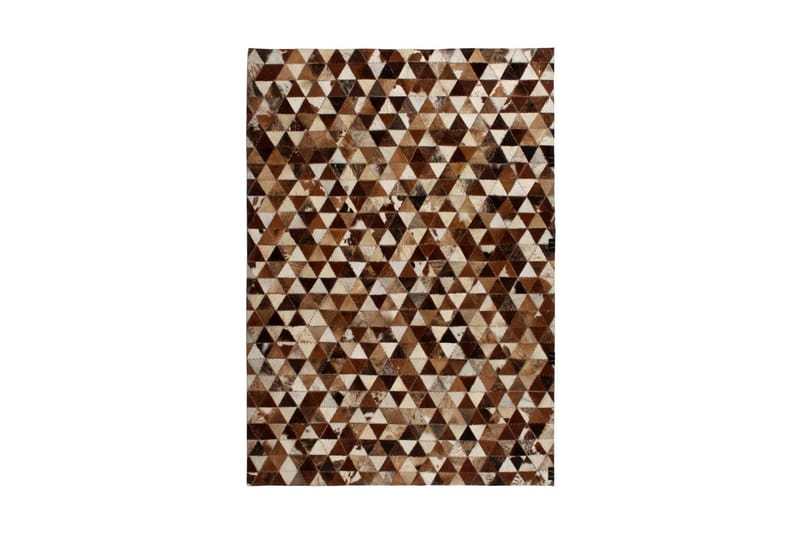Matta äkta läder lappad trekanter 120x170 cm brun/vit - Flerfärgad - Textil & mattor - Mattor - Orientaliska mattor - Patchwork-matta