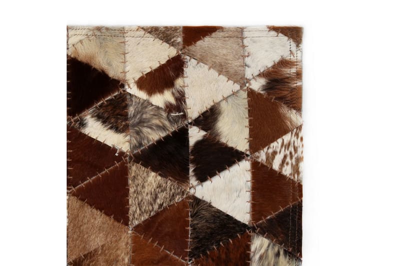 Matta äkta läder lappad trekanter 120x170 cm brun/vit - Flerfärgad - Textil & mattor - Mattor - Orientaliska mattor - Patchwork matta
