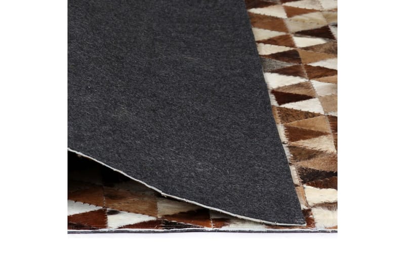 Matta äkta läder lappad trekanter 120x170 cm brun/vit - Flerfärgad - Textil & mattor - Mattor - Orientaliska mattor - Patchwork matta