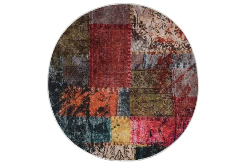 Matta tvättbar lappmönster Ï†120 cm flerfärgad halkfri - Flerfärgad - Textil & mattor - Mattor - Orientaliska mattor