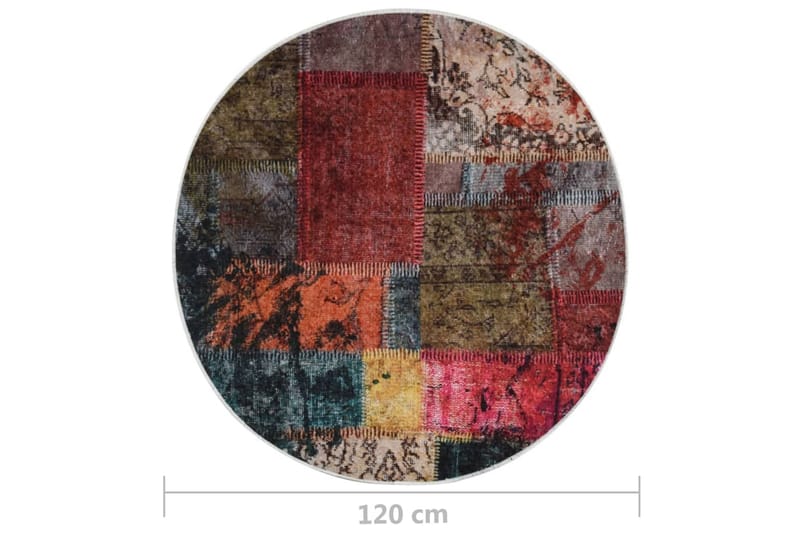 Matta tvättbar lappmönster Ï†120 cm flerfärgad halkfri - Flerfärgad - Textil & mattor - Mattor - Orientaliska mattor - Patchwork matta