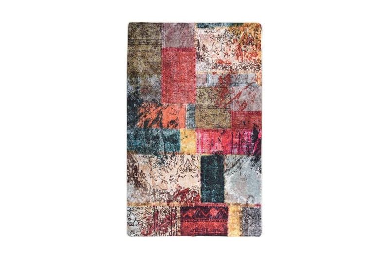 Matta tvättbar lappmönster 160x230 cm flerfärgad halkfri - Flerfärgad - Textil & mattor - Mattor - Orientaliska mattor - Patchwork matta
