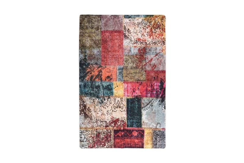 Matta tvättbar lappmönster 80x150 cm flerfärgad halkfri - Flerfärgad - Textil & mattor - Mattor - Orientaliska mattor - Patchwork matta