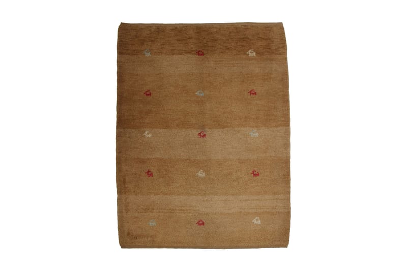 Handknuten Gabbeh Shiraz Ull Beige 106x137cm - Textil & mattor - Mattor - Handvävda mattor