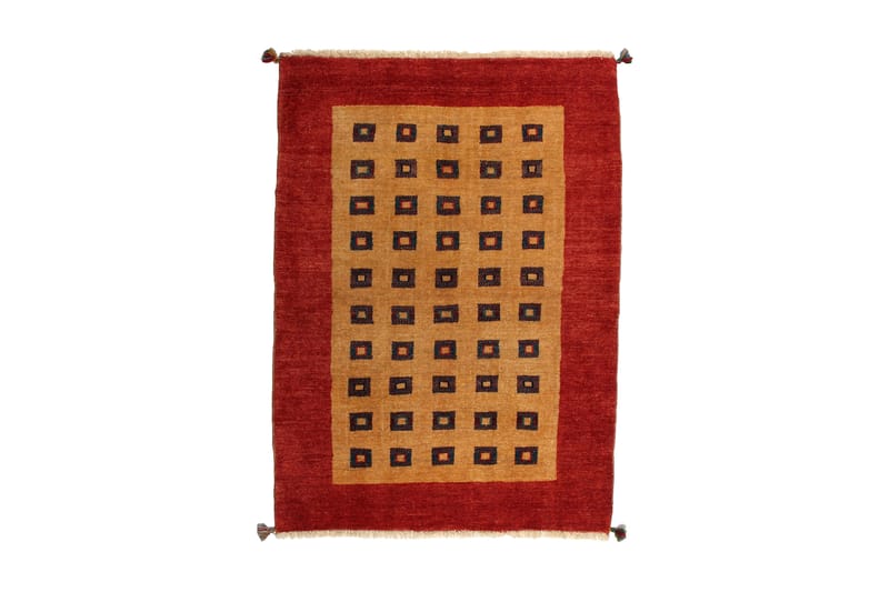 Handknuten Gabbeh Shiraz Ull Guld/Röd 109x149cm - Textil & mattor - Mattor - Orientaliska mattor