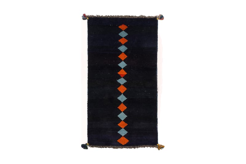 Handknuten Gabbeh Shiraz Ull Mörkblå 58x117cm - Textil & mattor - Mattor - Handvävda mattor