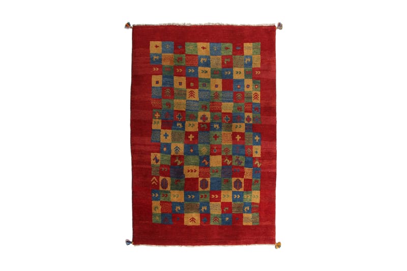 Handknuten Gabbeh Shiraz Ull Röd/Gul 124x186cm - Textil & mattor - Mattor - Orientaliska mattor