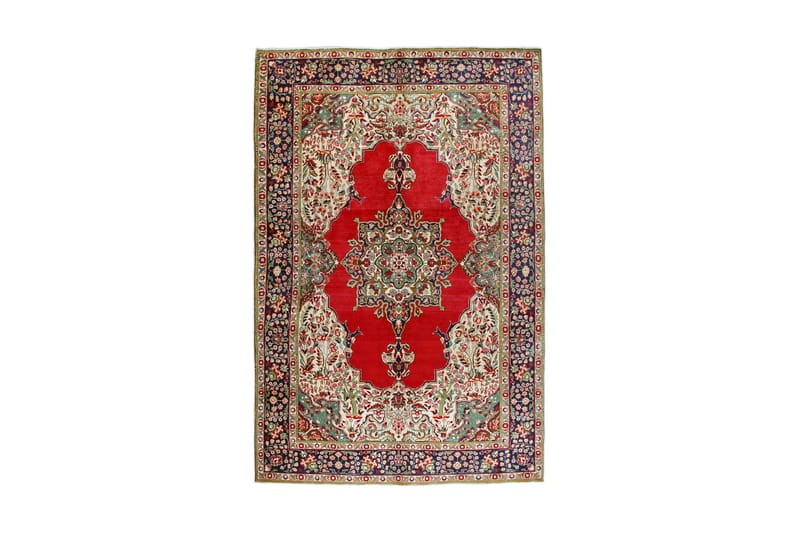 Handknuten Persisk Patinamatta 198x300 cm - Röd/Mörkblå - Textil & mattor - Mattor - Orientaliska mattor