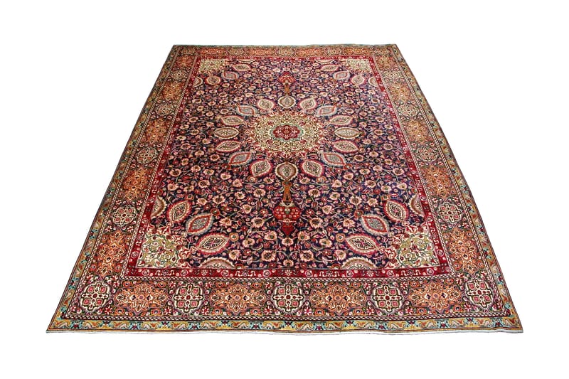 Handknuten Persisk Patinamatta 300x400 cm - Mörkblå/Beige - Textil & mattor - Mattor - Orientaliska mattor