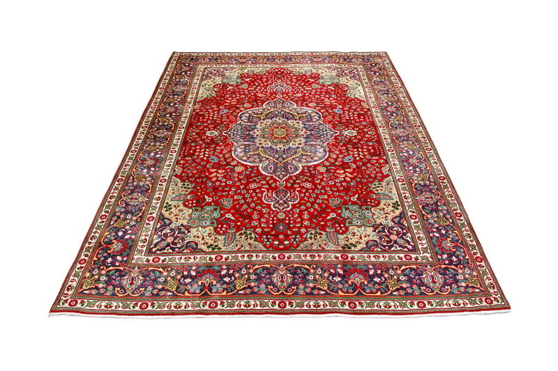 Handknuten Persisk Patinamatta 300x400 cm - Röd/Mörkblå - Textil & mattor - Mattor - Orientaliska mattor - Persisk matta
