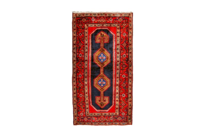 Handknuten Persisk Qoltoq Matta 130x255 cm - Mörkblå/Röd - Textil & mattor - Mattor - Orientaliska mattor - Persisk matta