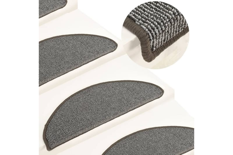 Trappstegsmattor 15 st grå 65x21x4 cm - Grå - Textil & mattor - Mattor - Specialmatta - Trappstegsmattor