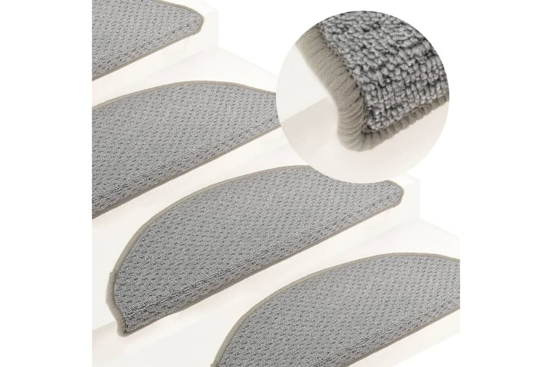 Trappstegsmattor 15 st grå 65x25 cm - Grå - Textil & mattor - Mattor - Specialmatta - Trappstegsmattor