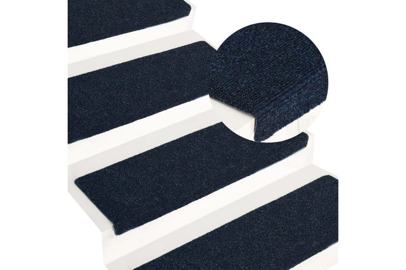Trappstegsmattor 15 st nålad 65x25 cm blå - Blå - Textil & mattor - Mattor - Specialmatta - Trappstegsmattor
