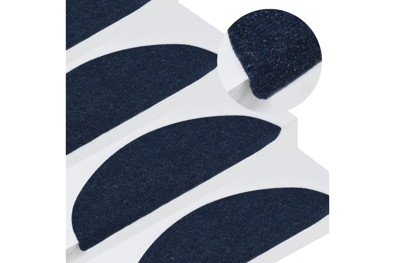Trappstegsmattor självhäftande 15 st 56x20 cm blå - Blå - Textil & mattor - Mattor - Specialmatta - Trappstegsmattor