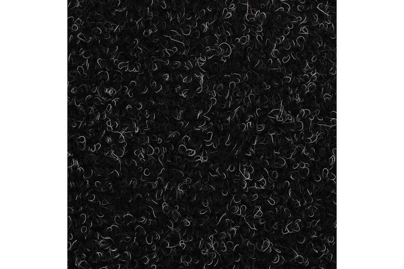 Trappstegsmattor självhäftande 15 st brodyr 65x21x4 cm svart - Svart - Textil - Mattor - Specialmatta - Trappstegsmattor