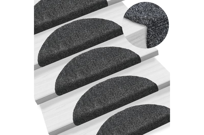 Trappstegsmattor självhäftande 5 st mörkgrå 56x17x3 cm brody - Grå - Textil & mattor - Mattor - Specialmatta - Trappstegsmattor