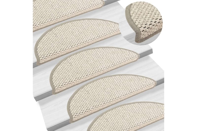 Trappstegsmattor självhäftande sisal 15 st 56x20 cm beige - Beige - Textil & mattor - Mattor - Specialmatta - Trappstegsmattor