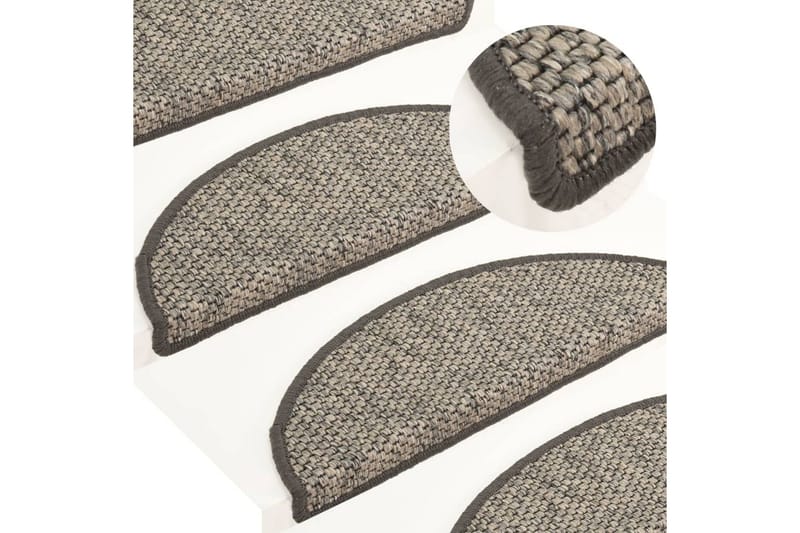 Trappstegsmattor självhäftande sisal 15 st 56x20 cm silver - Beige - Textil & mattor - Mattor - Specialmatta - Trappstegsmattor